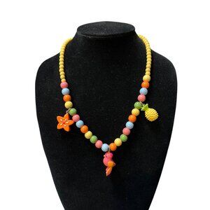Gymboree Girls Aloha Sunshine Tropical Bead Necklace With Snap Closure 19" Long